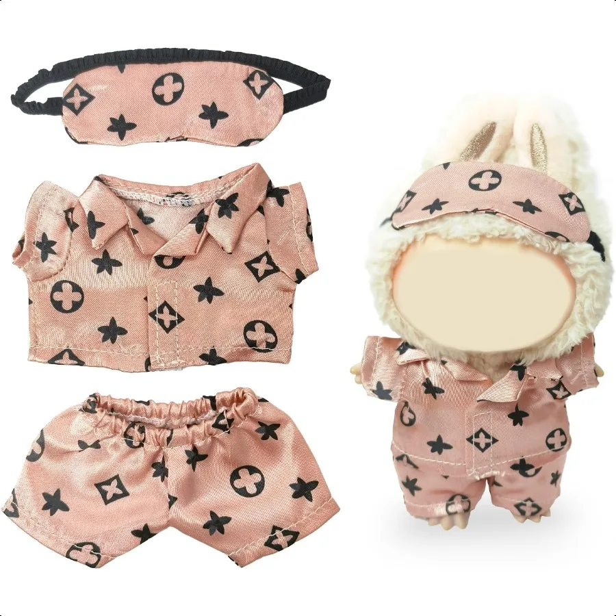 

Одежда, совместимая с куклой LABUBU, классический комплект из 3 предметов, одежда для куклы 17 см, дизайнерский наряд для уютной ночи, стильная роскошная пижама