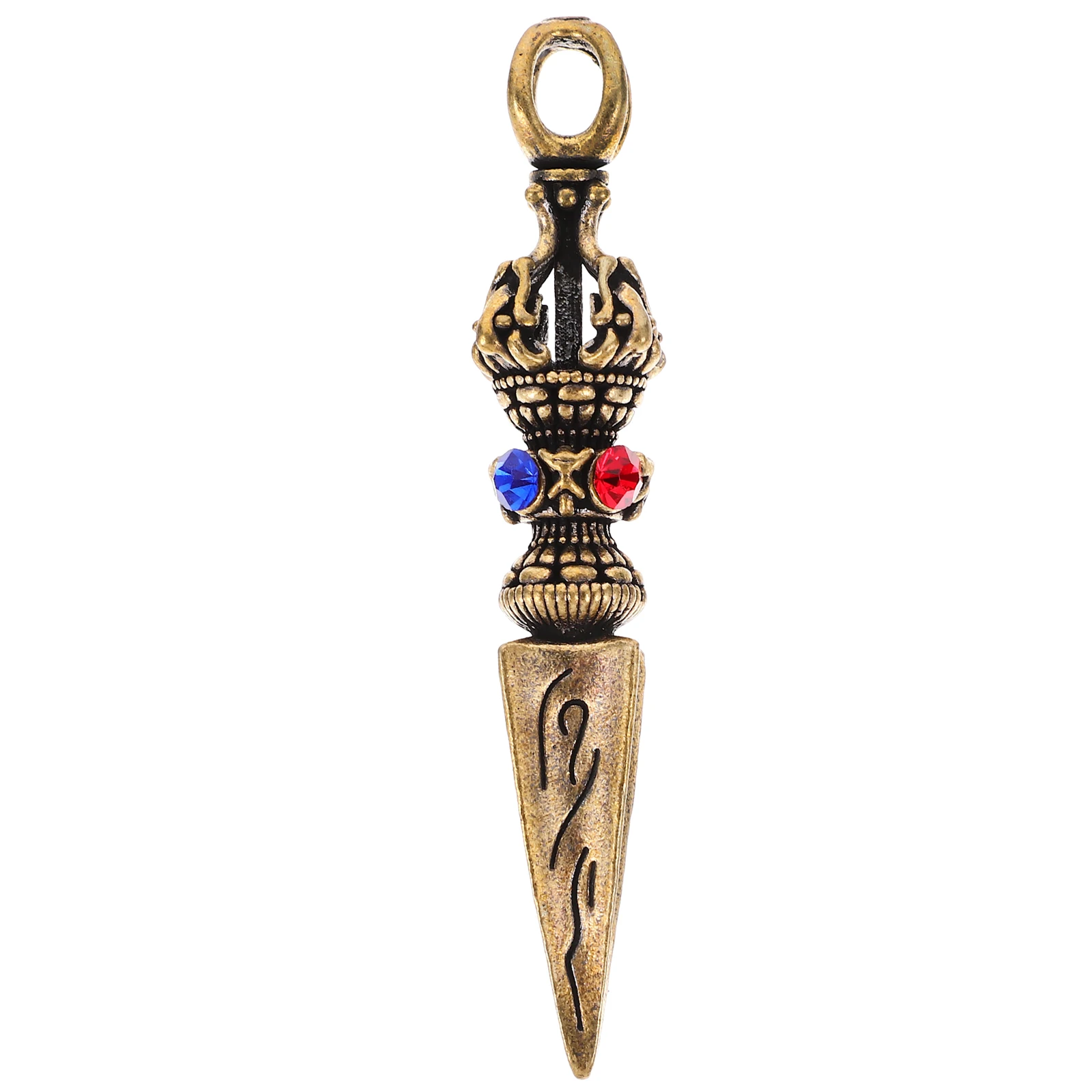 

Pestle Keychain Vintage Hanging Decorative Craft Mini Pendant Keychain Ornament Brass Vajra Charm Necklace Pendant Retro Brass
