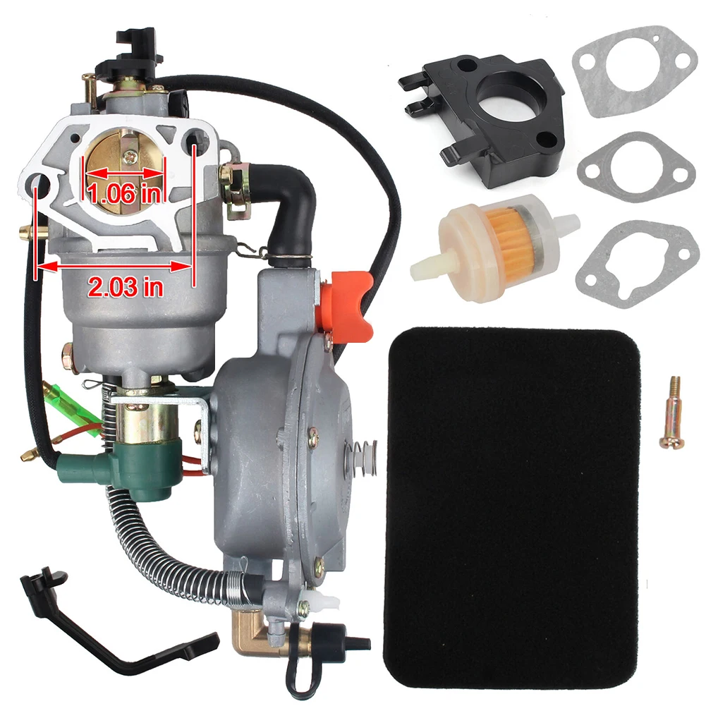 

Dual Fuel Carburetor Kit For APG3009 6000 Watt Gas Portable Generator Forforchampion 100155 100230 100297 439cc 459cc Generators