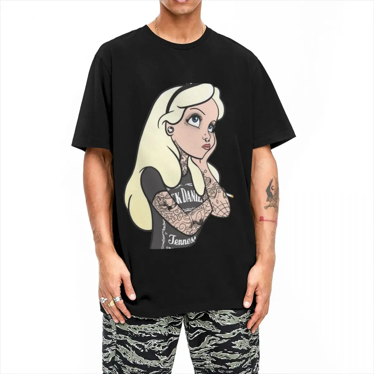 Men Women T-Shirts Punk Alice In Wonderland Fashion 100% Cotton Tees Short Sleeve T Shirts Round Collar Clothing Plus Size