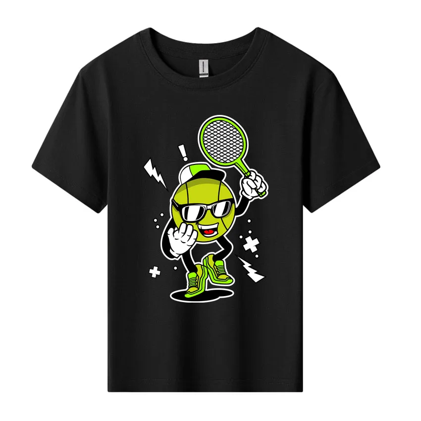 Children's Clothing T-Shirt Boys Girls Summer Tops Anime Cartoon Tennis Print Kids Tshirt Short Sleeve Clothes 100% Cotton