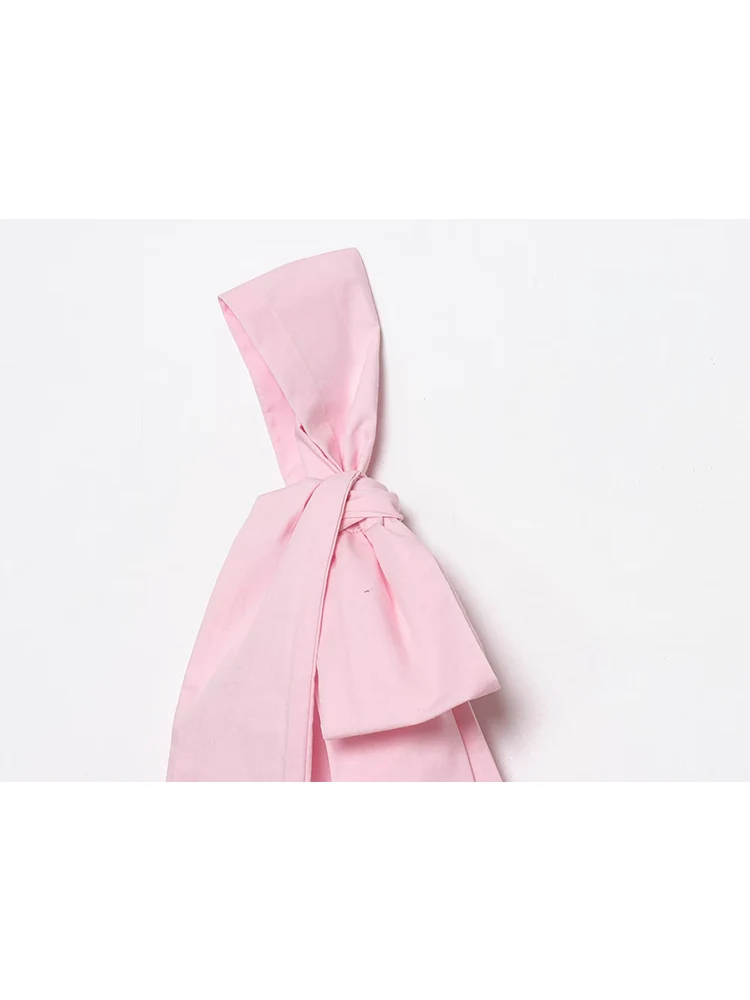 TFMLN المرأة الدانتيل يصل القوس حبال القمم موضة الصلبة مثير العميق الخامس الرقبة أكمام عارية الذراعين بلايز 2025 جديد أنيق ملابس الحفلات