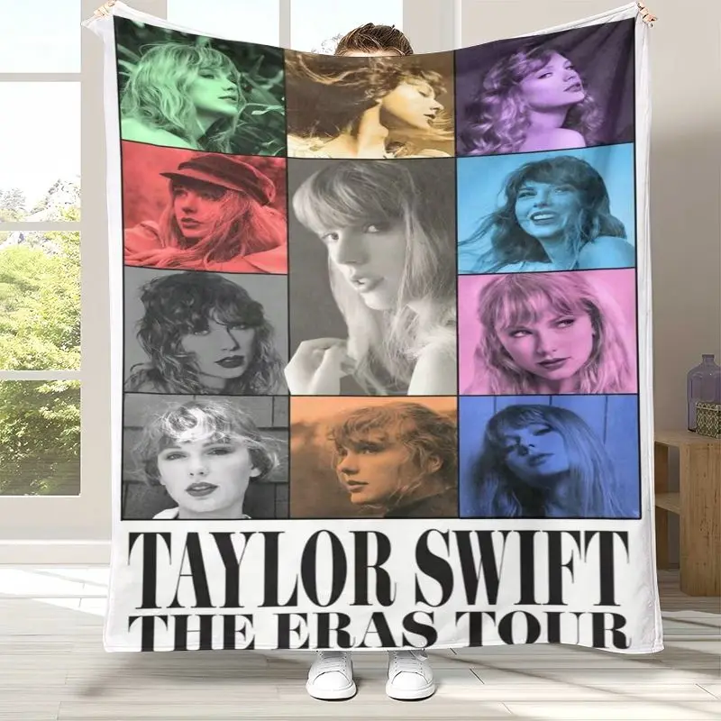 Fashion Eras Tour T-Taylor Superstar Music Flannel Throw Blanket,Cozy Blanket for Bed,Sofa,Living Room,Picnic,Camping,Home Decor
