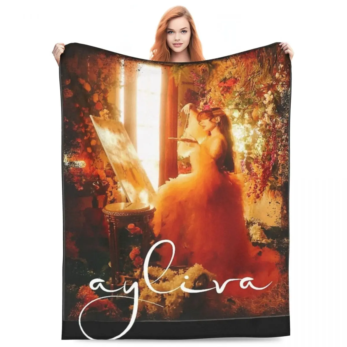 Ayliva 2024 New Album LIEB MICH Blanket Fleece Print Liebe Tour 2024 Cozy Lightweight Throw Blanket for Home Outdoor Quilt