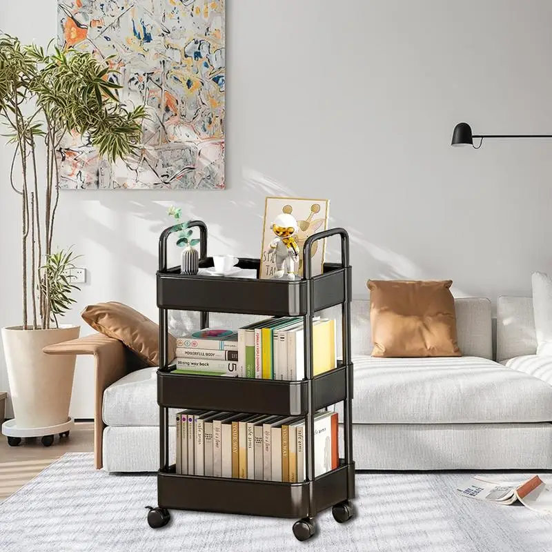 

Mobile Storage Rack Trolley Kitchen Bathroom Bedroom Multi Storey Snacks Storage Rack with Wheels Organizer Home Accessories