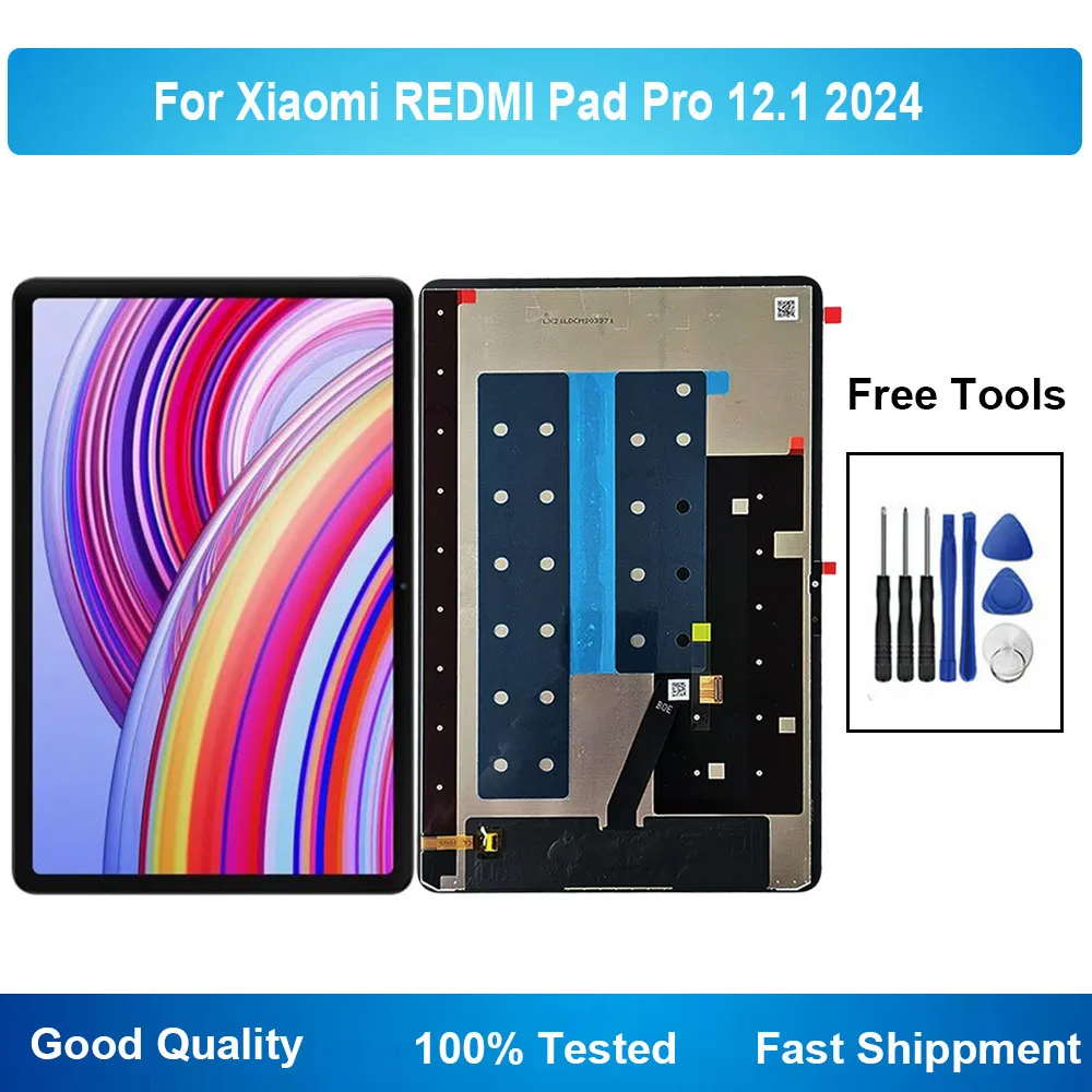 AAA For Xiaomi Redmi Pad Pro 12.1 2405CRPFDC LCD Display Touch Screen Digitizer Assembly For Xiaomi Poco Pad 12.1 Tools