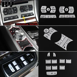 For Jaguar XF 2012-2015 Aluminum Alloy Car Central Control Gear Shift Panel Buttons Covers Stickers Trim Interior Accessories
