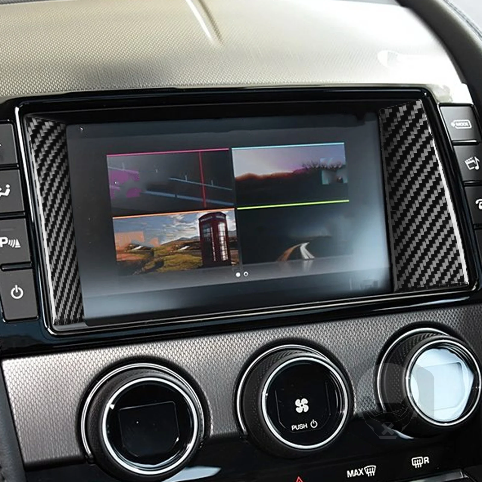 For Jaguar F-Type 2013-2024 Carbon Fiber Navigation Screen Surround Cover Decorative Car Interior Decoration Accessories Sticker