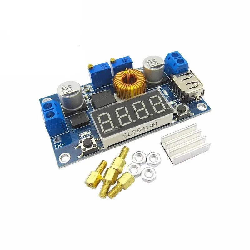 2pcs XL4015 CC CV Step Down Power Module with Voltage Current Display for LED Driver Lithium Battery Charger