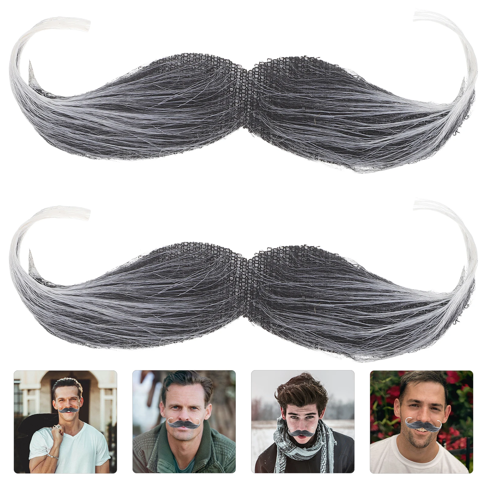 หนวดปลอมผ้า 2 ชิ้น สำหรับแต่งกายคอสเพลย์ งานปาร์ตี้แฟนซี หรืองานสวมหน้ากาก