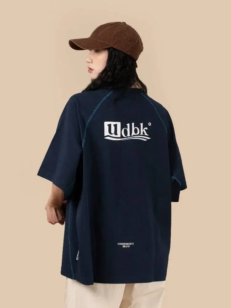 

2025 Summer Cotton Men Women T-shirt Embroidery Letter Couple Casual Loose O-Neck Short Sleeve Tees