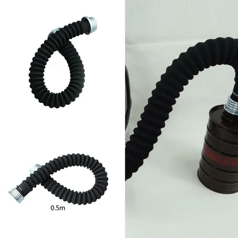 40mm Rubber Thread Hose Connector 0.5m/1m Length Gas Mask Tube Respirator Respirator Connection Tube Gas Mask Accessories