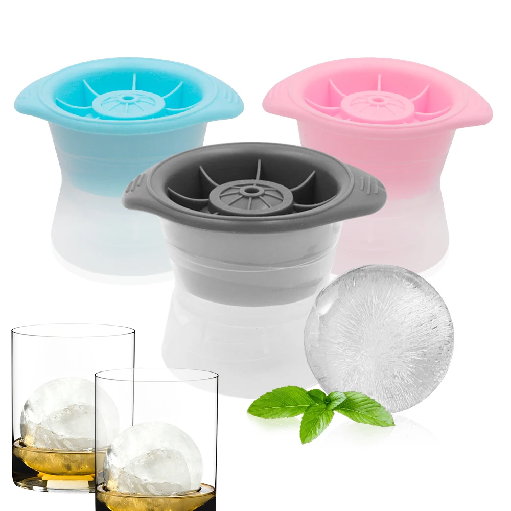 New 6cm Round Ball Ice Cube Mold DIY Ice Cream Maker Plastic Ice Mould Whiskey Ice Tray for Bar Tool Kitchen Gadget Accessories