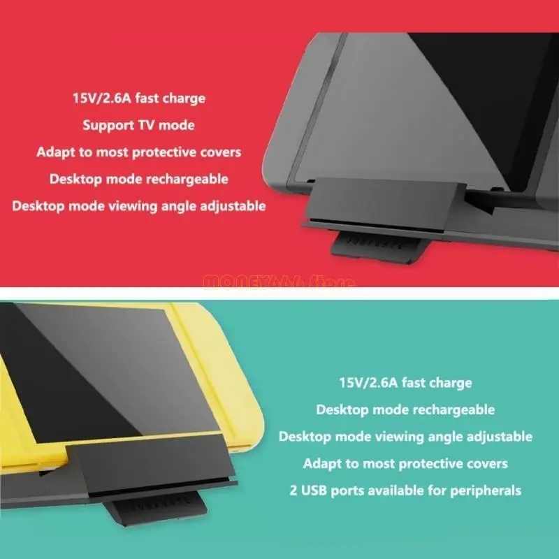 F62C Type-C Dock Stand Stand Station Station for Console Mobile Multifunction Dock مع USB C Hub قابل للفصل