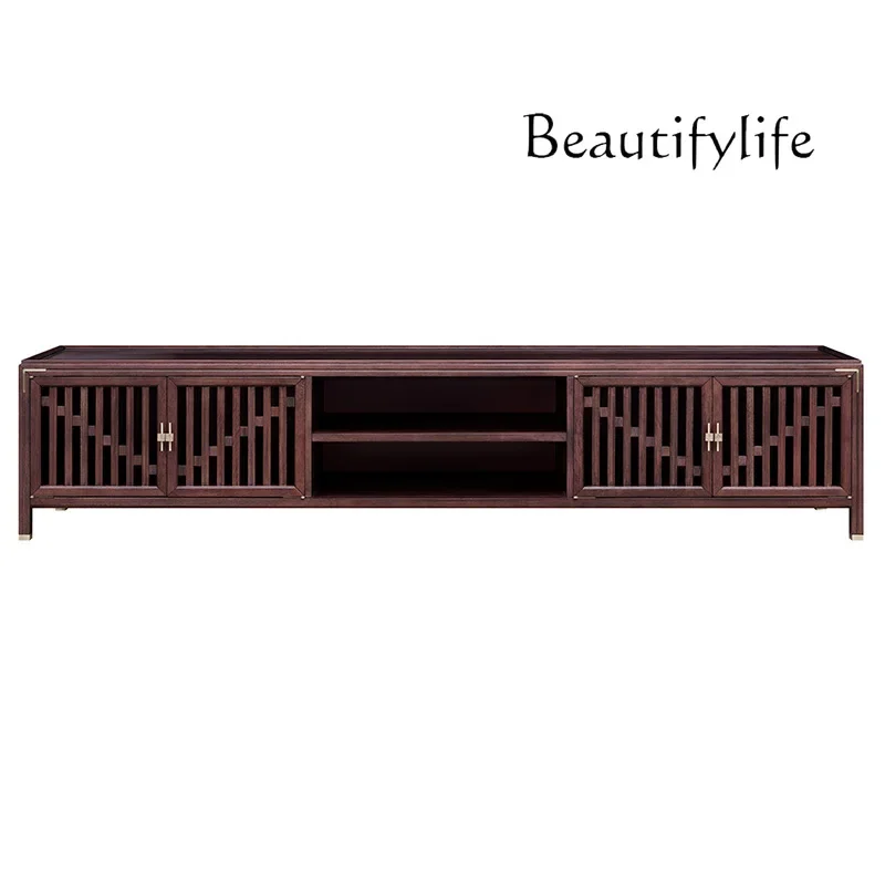 

Q Modern new Chinese-style all-solid wood TV cabinet living room master bedroom high-end ebony furniture storage floor