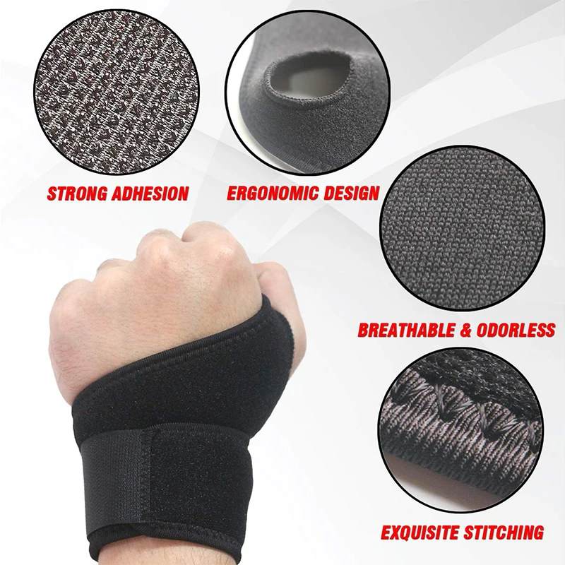 Tcare 1 Piece Unisex Reversible Sports Wrist Brace Thumb Stabilizer Adjustable Wrist Support Wrap for Basketball Weightlifting