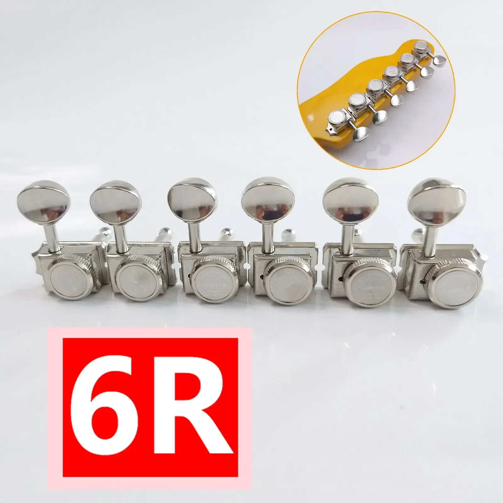 6R Vintage Guitar Locking Tuners for Strat/Tele/LP Guitars - Silver Guitar Tuning Keys, Machine Heads Replacement Parts