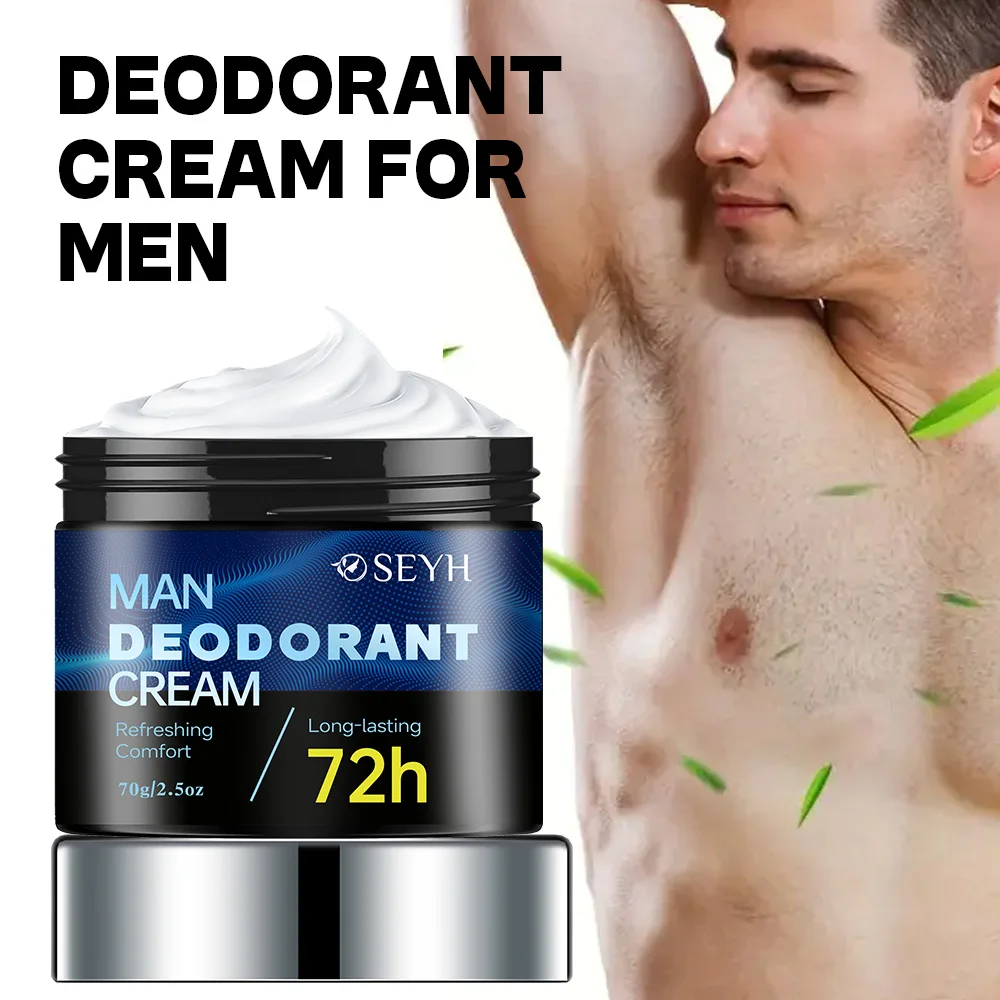 SEYH Men's Antiperspirant Deodorant Cream 70g/2.5oz - 40g/1.4oz Aluminum & Baking Soda Free with Hyaluronic Acid & Niacinamide f - view 4
