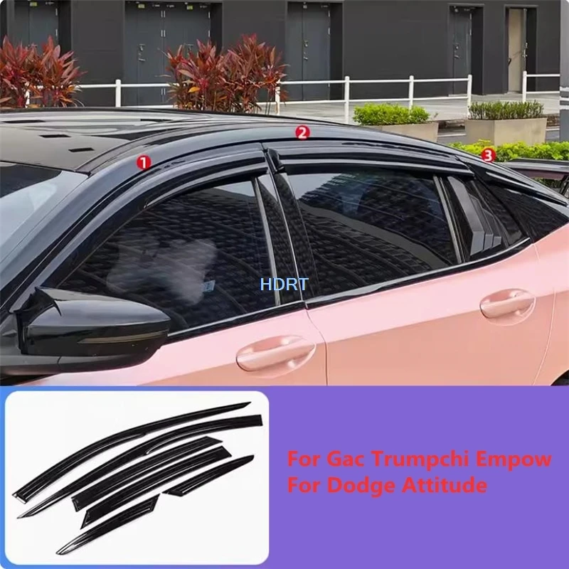 Car Window Visor Side Deflector Weather Shield Rear View Mirror Sun Rain Eyebrow For Gac Trumpchi Empow Dodge Attitude 2021 +