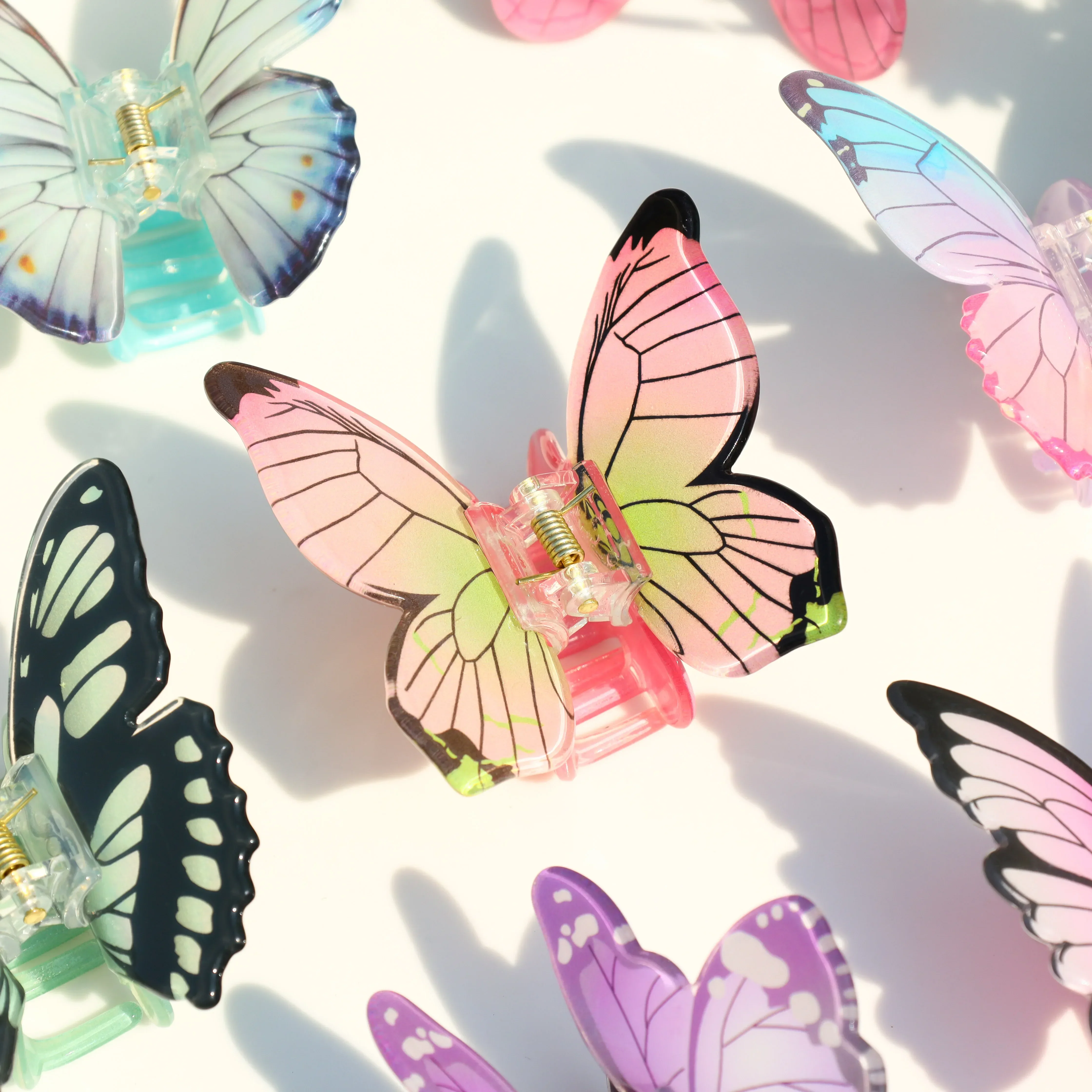 

INS Colorful Butterfly Hair Claw Fairy Trendy Fashion Claw Clip Korean Style Grab Hair Clip Hair Accessories for Women Girls