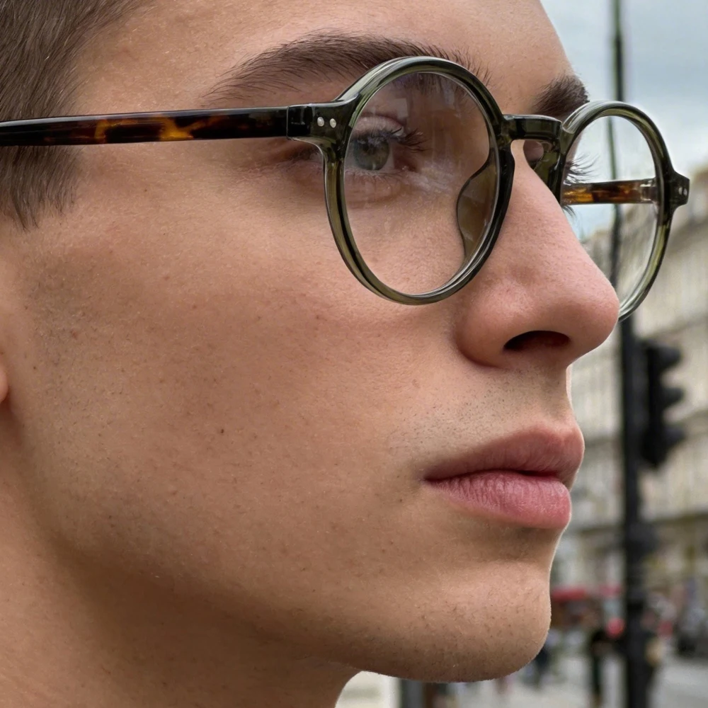 Neue Modische Herren-Brillenfassung Rund Hochwertige TR90 Ultraleichte Brillengestelle für Damen Einfache Computer-Lesebrille