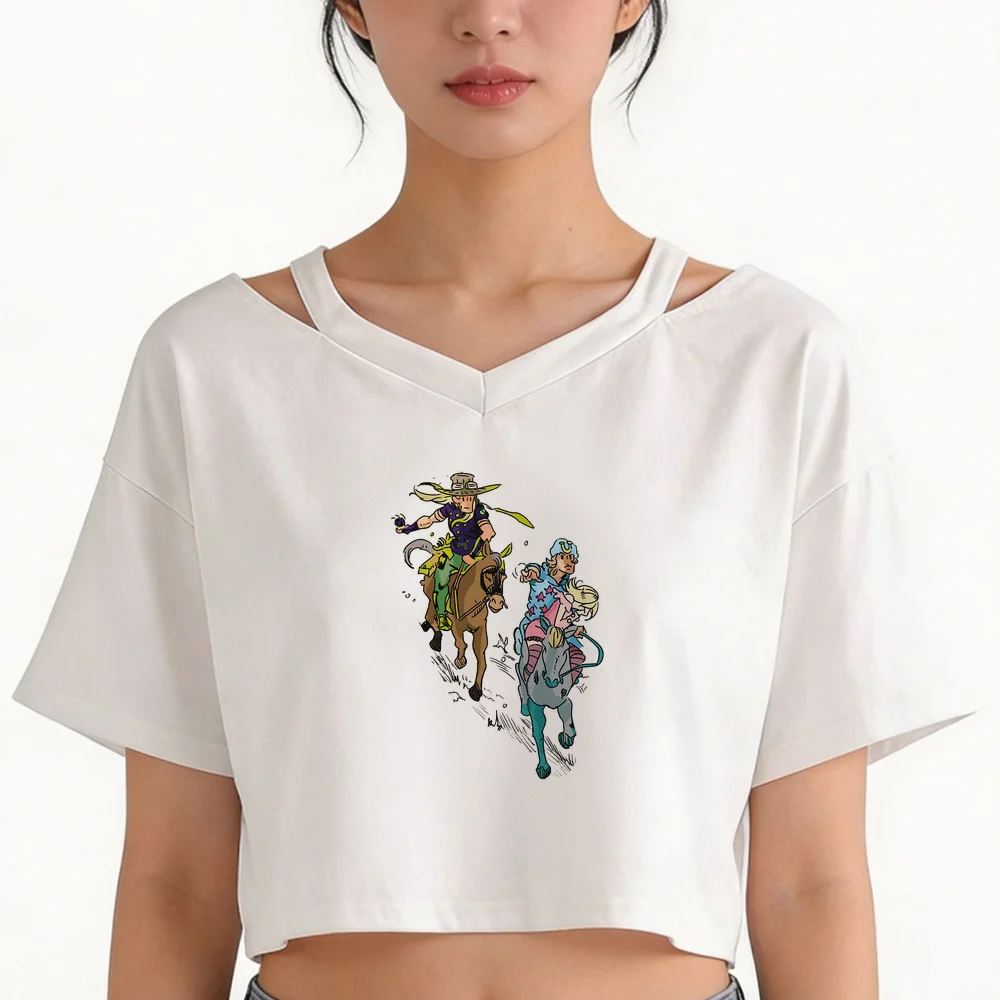 Jojo crop top girl harajuku cheap 2000s meme anime shirt anime cute grunge emo y2k