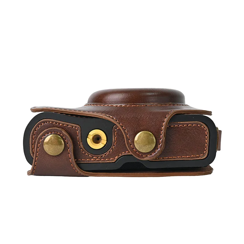 Custodia In Pelle PU Per Canon SX740 HS, SX730 HS, SX720 HS – Con Cinturino Regolabile E Attacco Treppiede