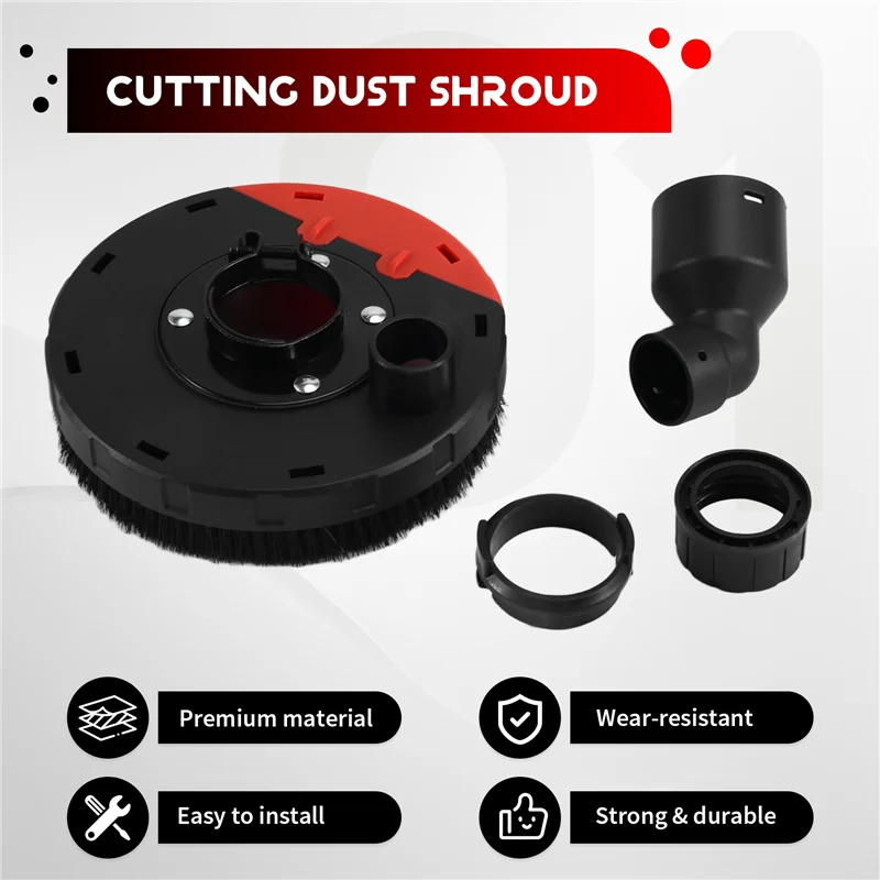 

ABVJ-2PCS Universal Surface Cutting Dust Shroud For 100-115 Angle Grinder Built-In Tight Bristles Dust Collector