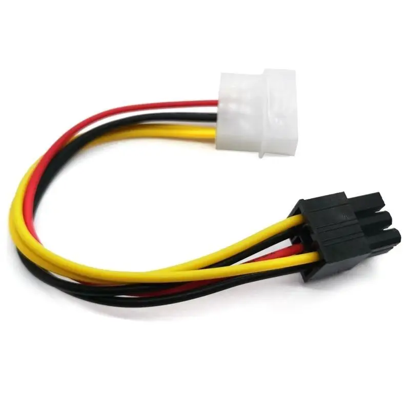 652F 4 Pin  to 6 Pin PCI-Express PCIE Video Card Power Adapter Converter Cable