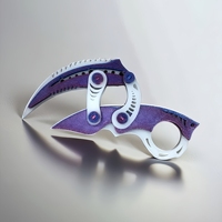 1Pcs Futuristic Karambit Cosplay Knife Prop – Sci-Fi Claw Blade Folding Design Random Color Costume Accessory Halloween Roleplay