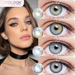 1pair Blue Contact Lenses with Diopters Graduated Beautiful Pupil Prescription Correct Myopia Hydrophilic Cosmetics Accessories