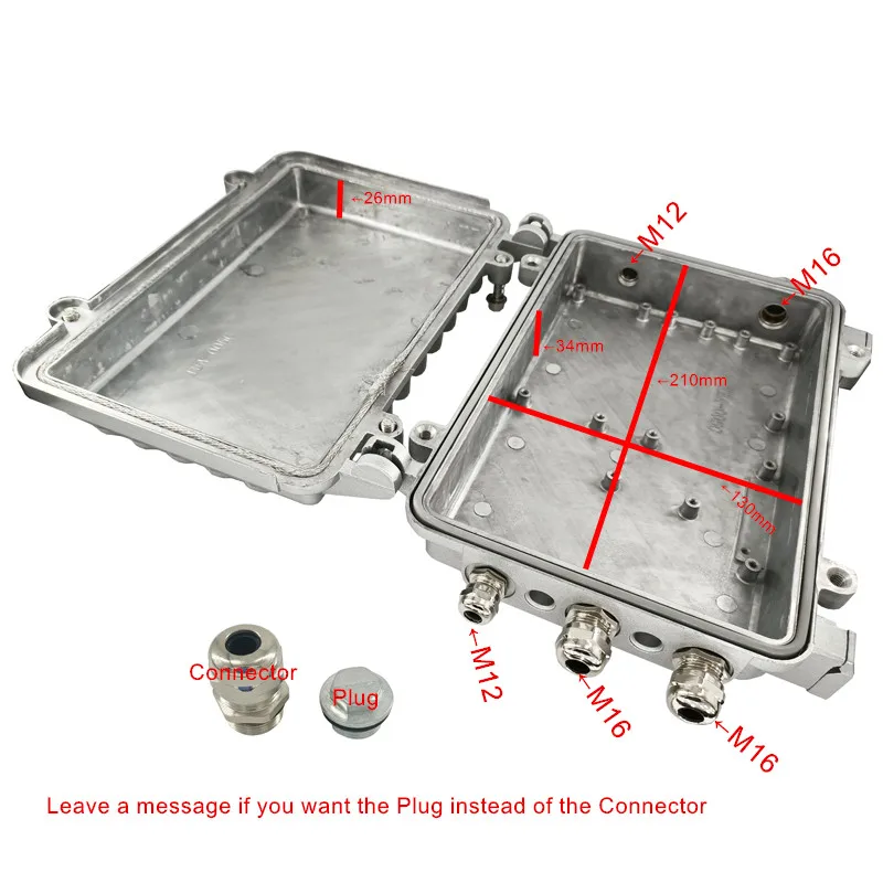 210x130x60mm Outdoor Network Junction Box Die Casting Aluminum Housing Enclosure Outlet box