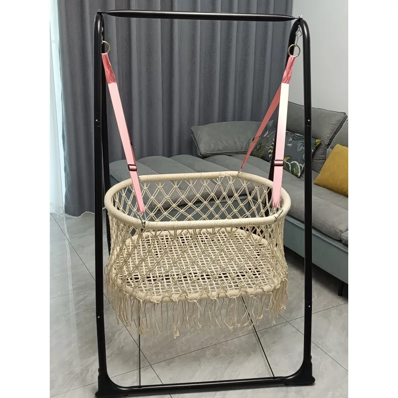 Baby cradle Baby cradle Baby hammock Baby cradle Handmade cotton thread weaving 0-2 years old