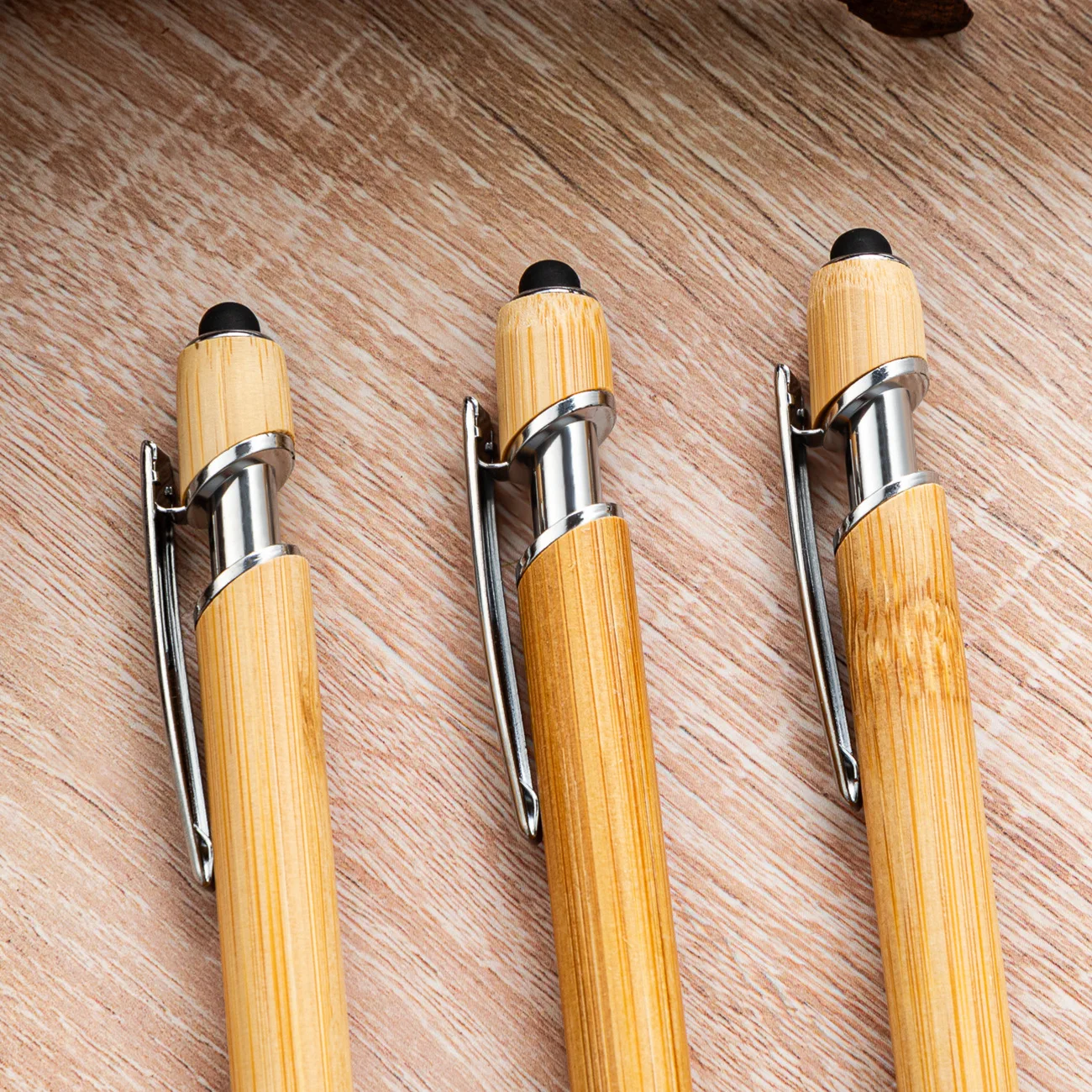 20-50Pcs Touch Bamboo Pen Personalized Ballpoint Pens Party Office Supplies Customized Carve Text Business Baptism Gift