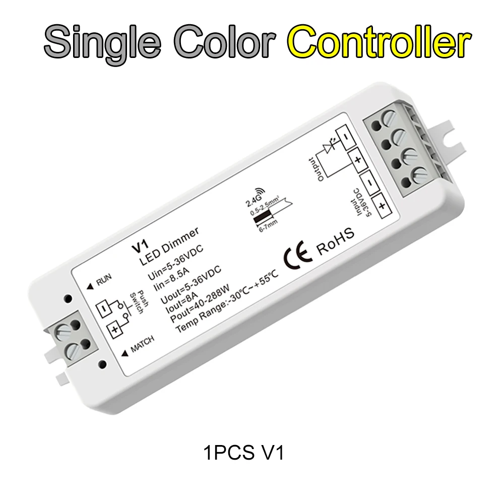 Skydance LED Controller DC12V-24V Single Color CCT RGB RGBW RGBWW 2.4G RF Controller For Linear Strip V1 V2 V3 V4 VP V5-M