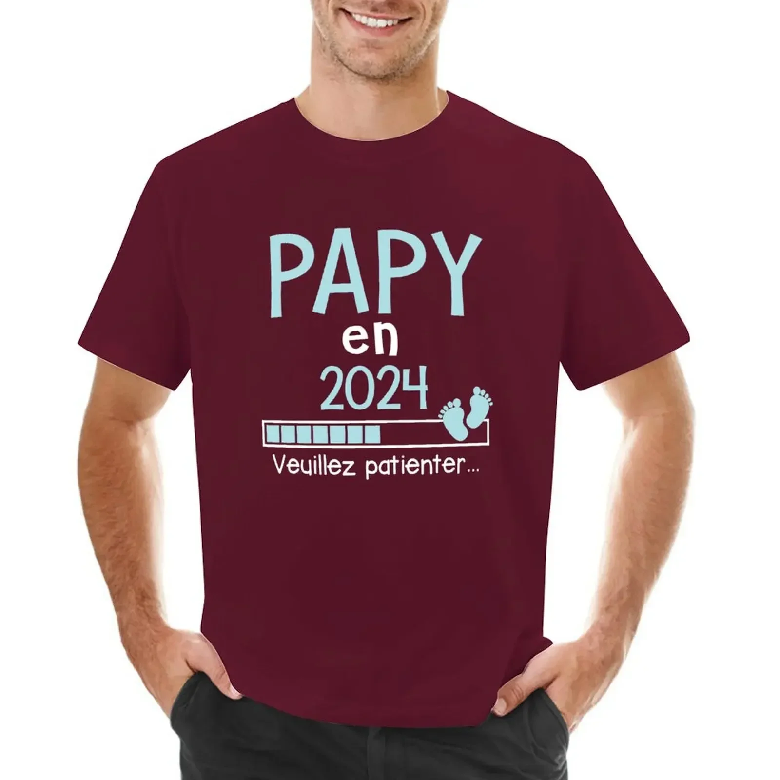 New fashion heavyweight vintage Summer Papy en 2024 Cadeau Futur Papi T-shirt Aesthetic clothing Blouse t shirts for men cotton