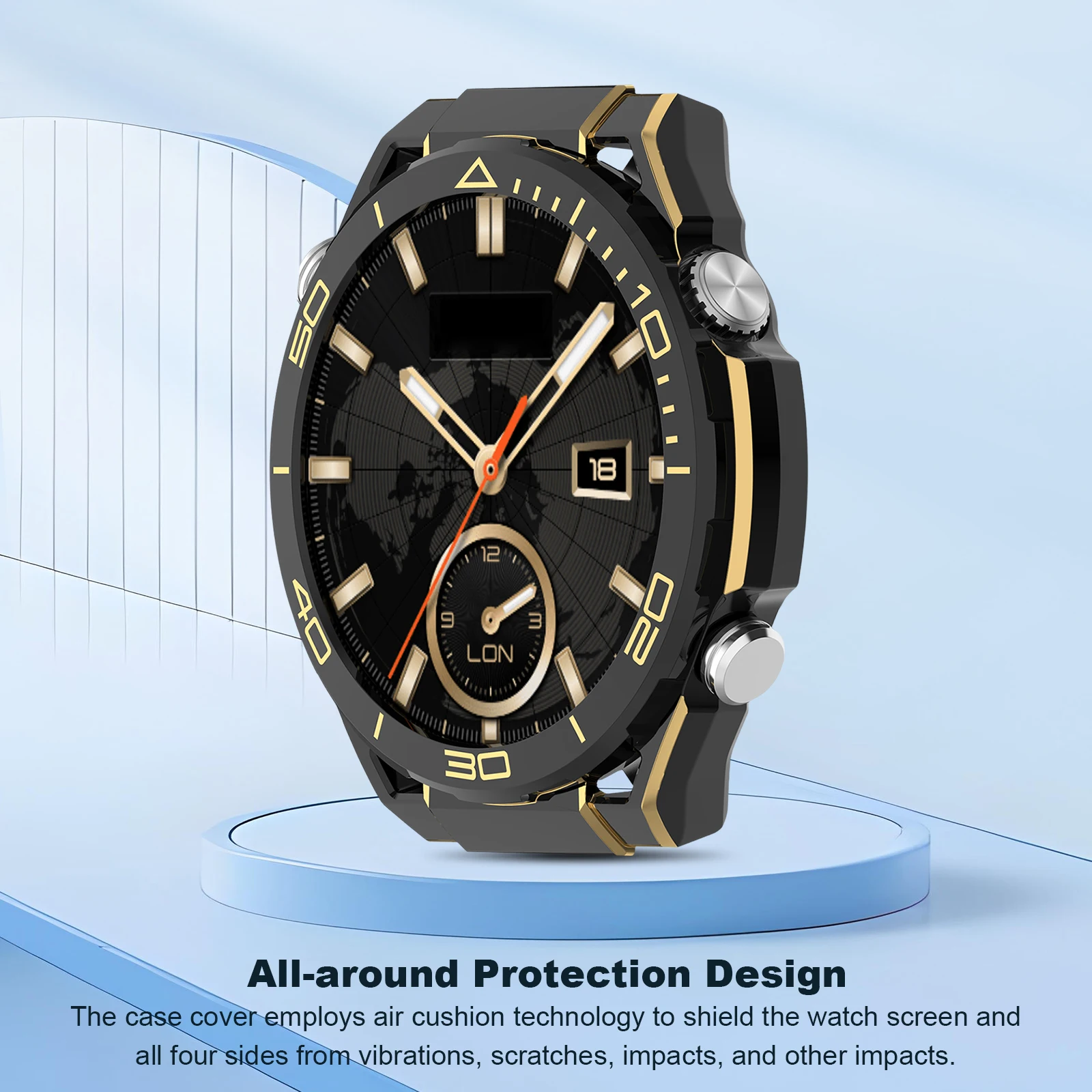 حافظة واقية مجوفة بإطار ساعة ممتص للصدمات إطار غطاء حماية ممتص للصدمات لهاتف هواوي ساعة GT6 Pro 46 ملم