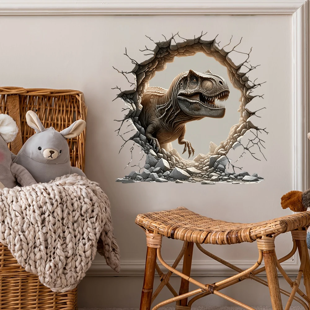 Realistic Prehistoric 3D Dinosaur Dino Animal Wall Stickers Decals Bedroom Playroom Living Room Home Decor