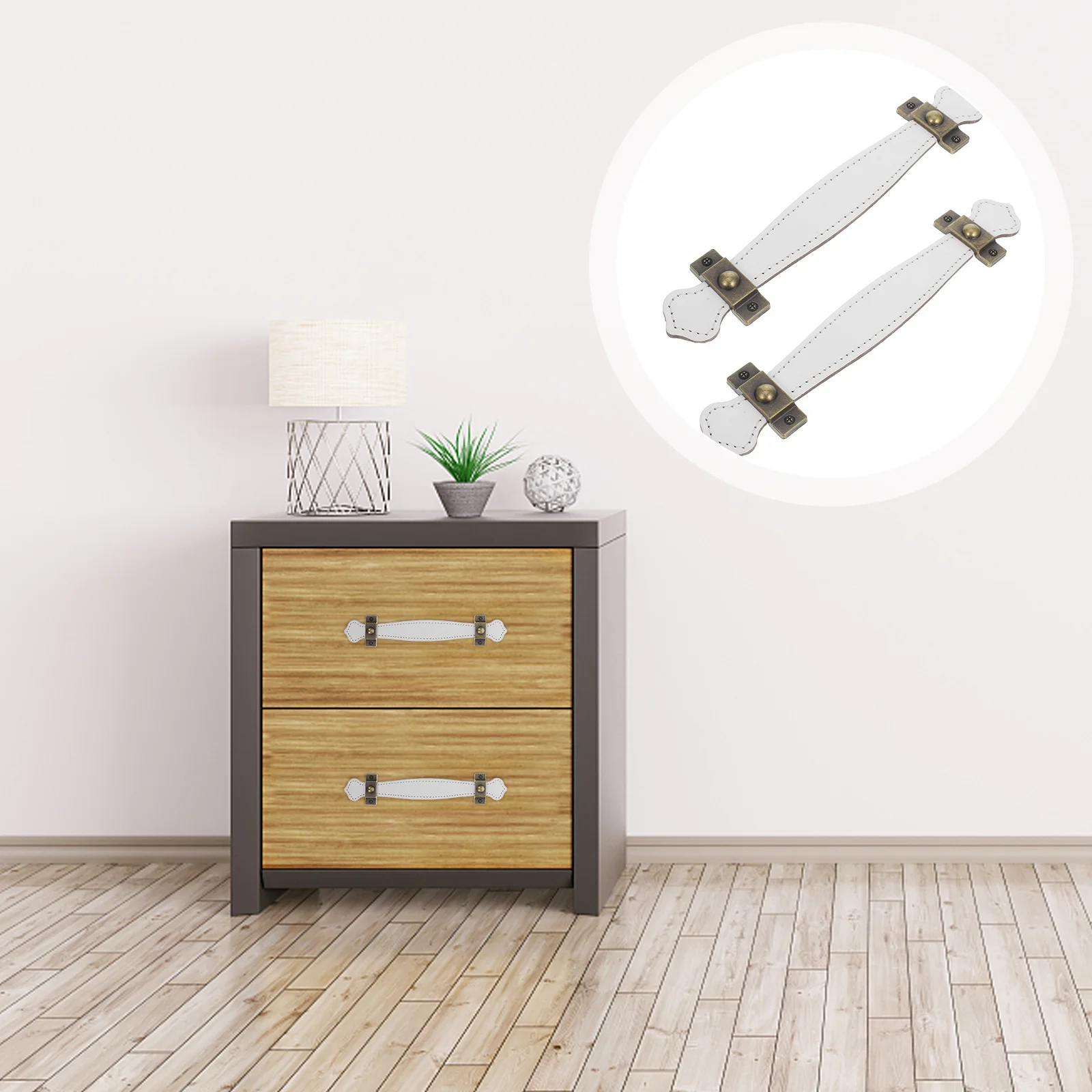 

2Pcs Cupboard Door Handles Vintage Look Drawer Pulls for Dresser Cabinet Furniture Hardware Rustic Style Luggage Purse
