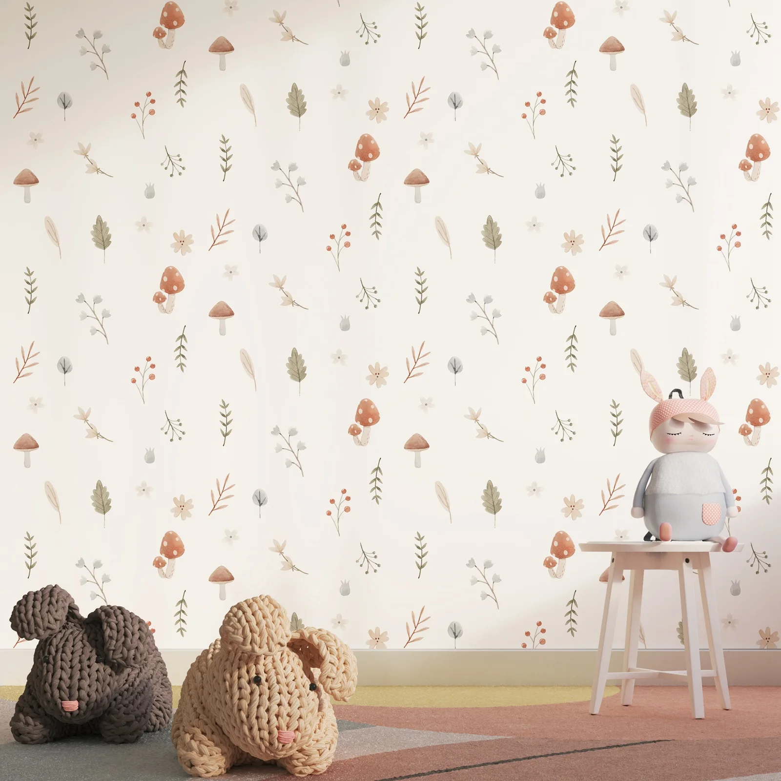

Клейкие настенные обои, рулон обоев с кожурой и наклейкой на белый фон, обои для детской комнаты с листьями, нетканая бумага для комнаты для девочек