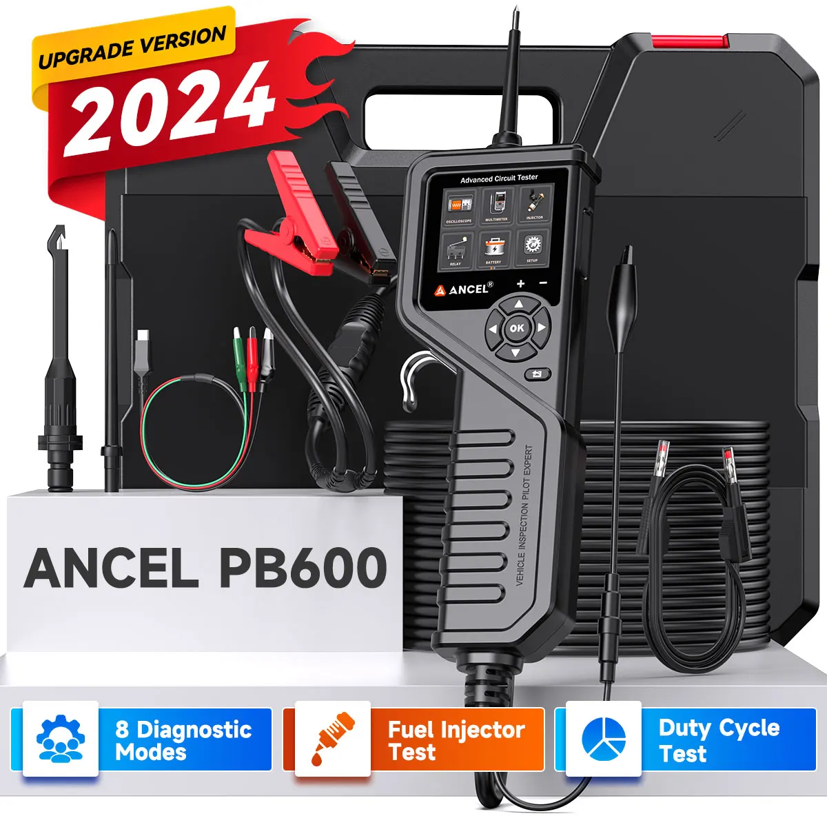 ANCEL PB600 Car Battery Tester Rleay Test Power Probe Circuit Tester Kit Electrical Integrated Auto Battery System Diagnostic