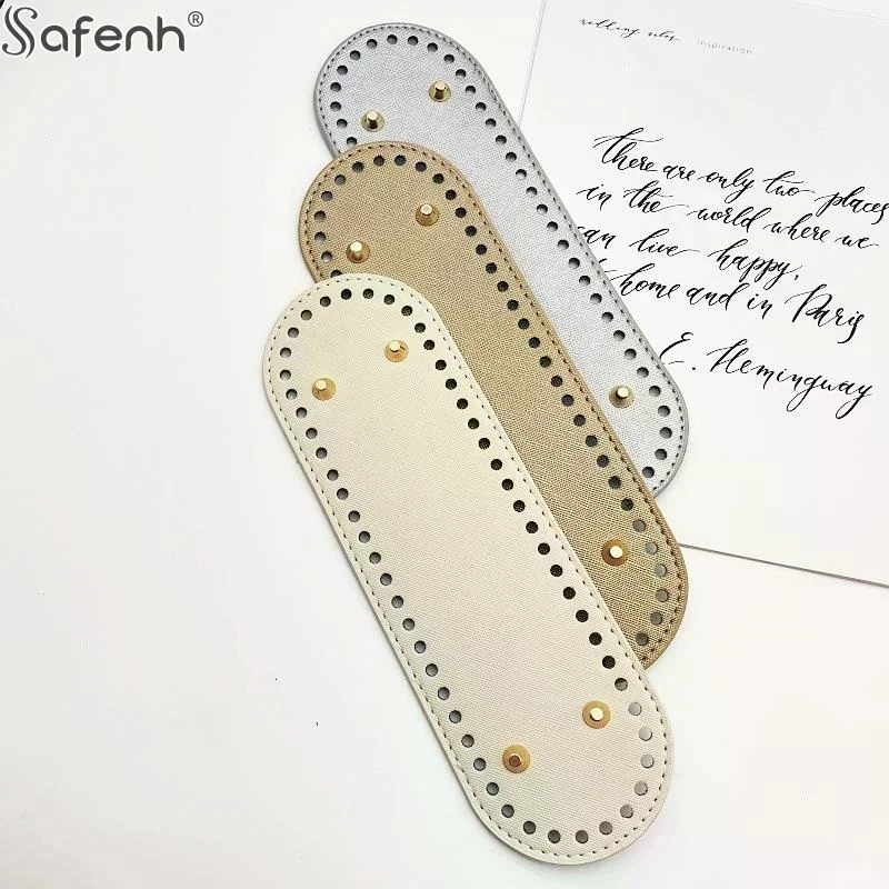 Oval Bottom Long PU Leather Bags Bottom For Handmade Knitting Crochet Bag Base Home Decoration Accessories