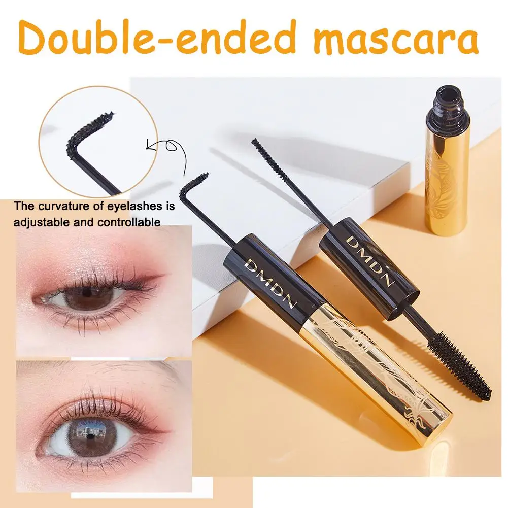 Occhio a doppia testa Nero riccio snello Spessore Testa sottile Occhio Nero Doppio estremità Tubo per ciglia mascara di lusso in alluminio