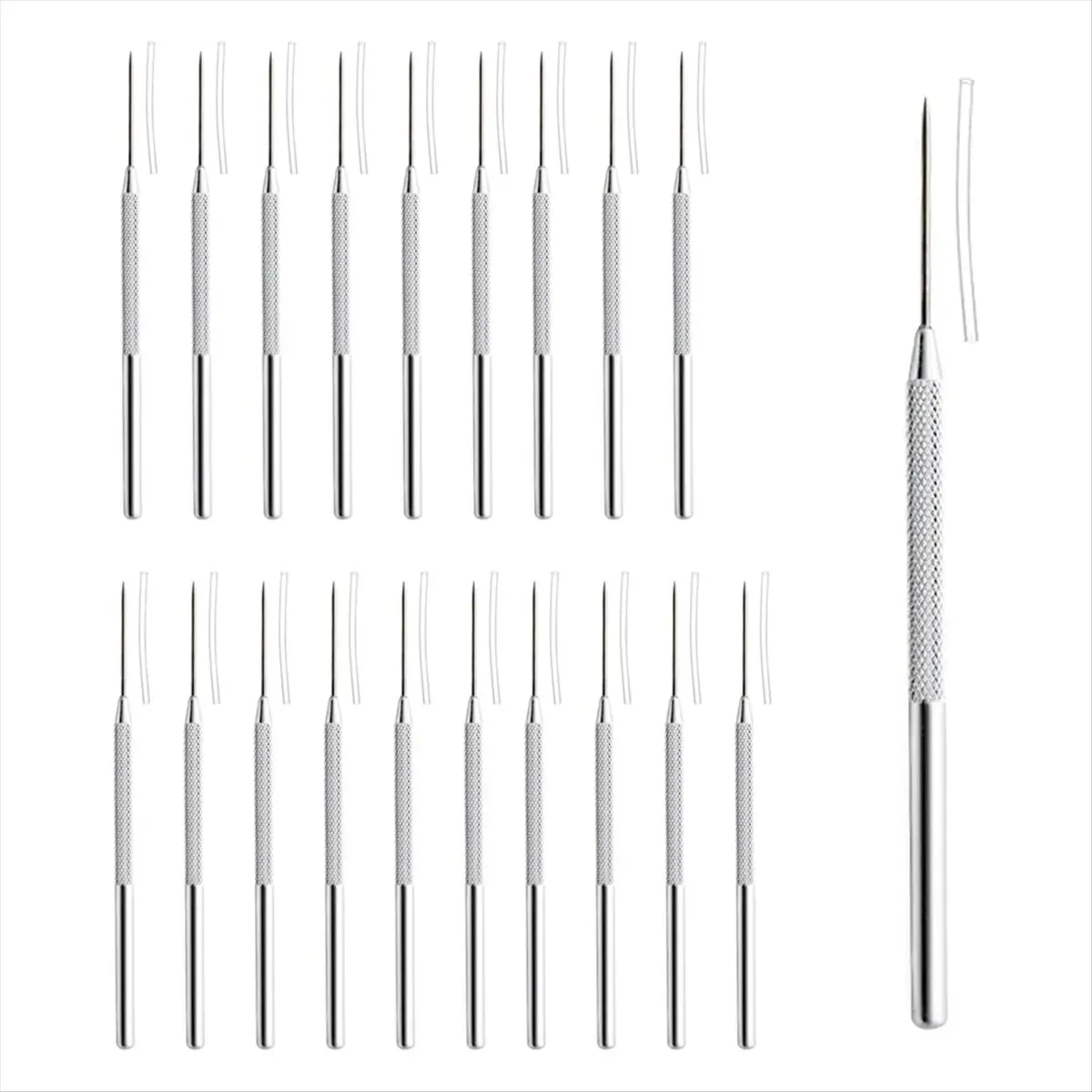 ABFW 20 Pcs Ceramic Needle Clay Needle Tools Stainless Steel Sculpture Polymer Clay Needle Ceramic Detail Tools