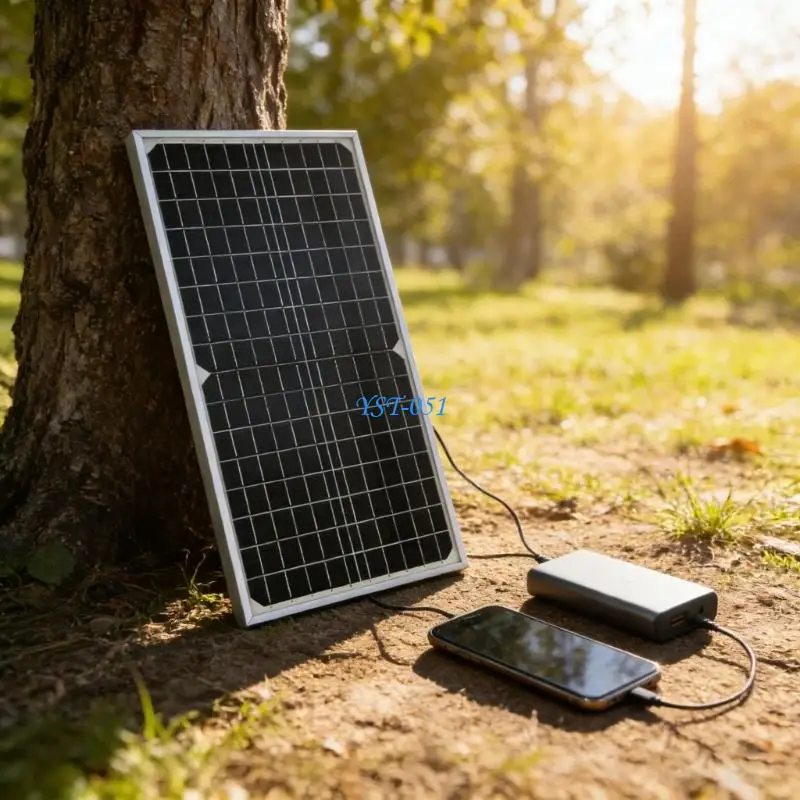 E15A Pack of 2 High Efficiency 16W 12V Monocrystalline Solar for Daily Battery Charging and Off Systems