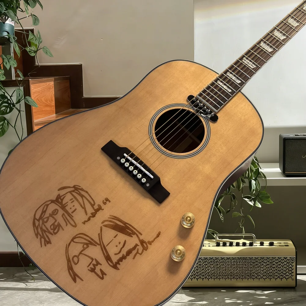 

Акустическая гитара серии J EQ, модель Lemon Signature, корпус из сосны Asperata, гриф из палисандра, цельный верх, насыщенный звук, для кантри-музыки, бесплатная доставка