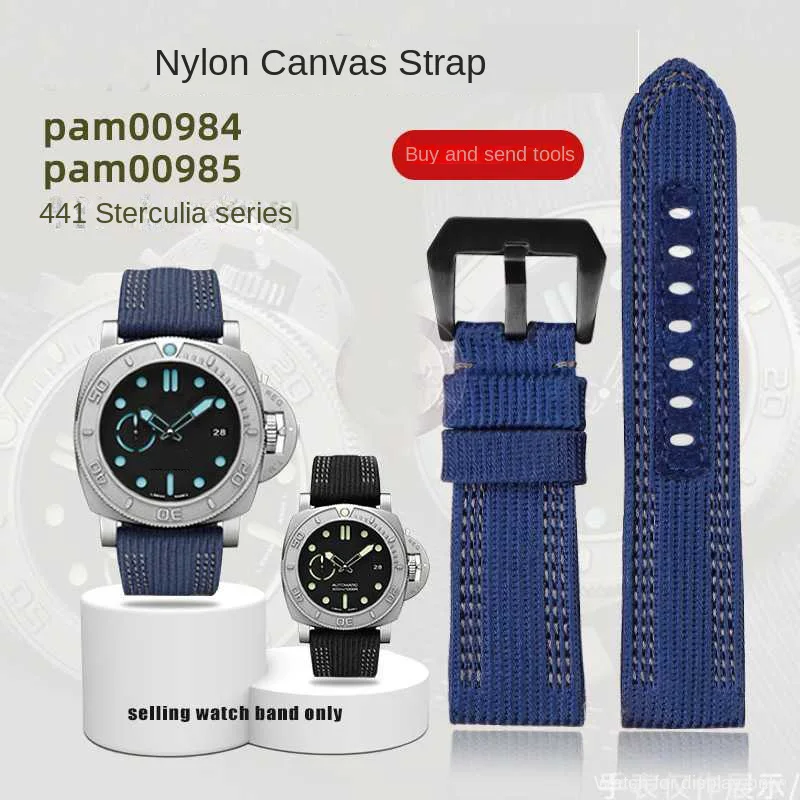 24MM 26MM High Quality Nylon Watchband For Panerai PAM00984 PAM00985 Watch Blue black green Watchband bracelet