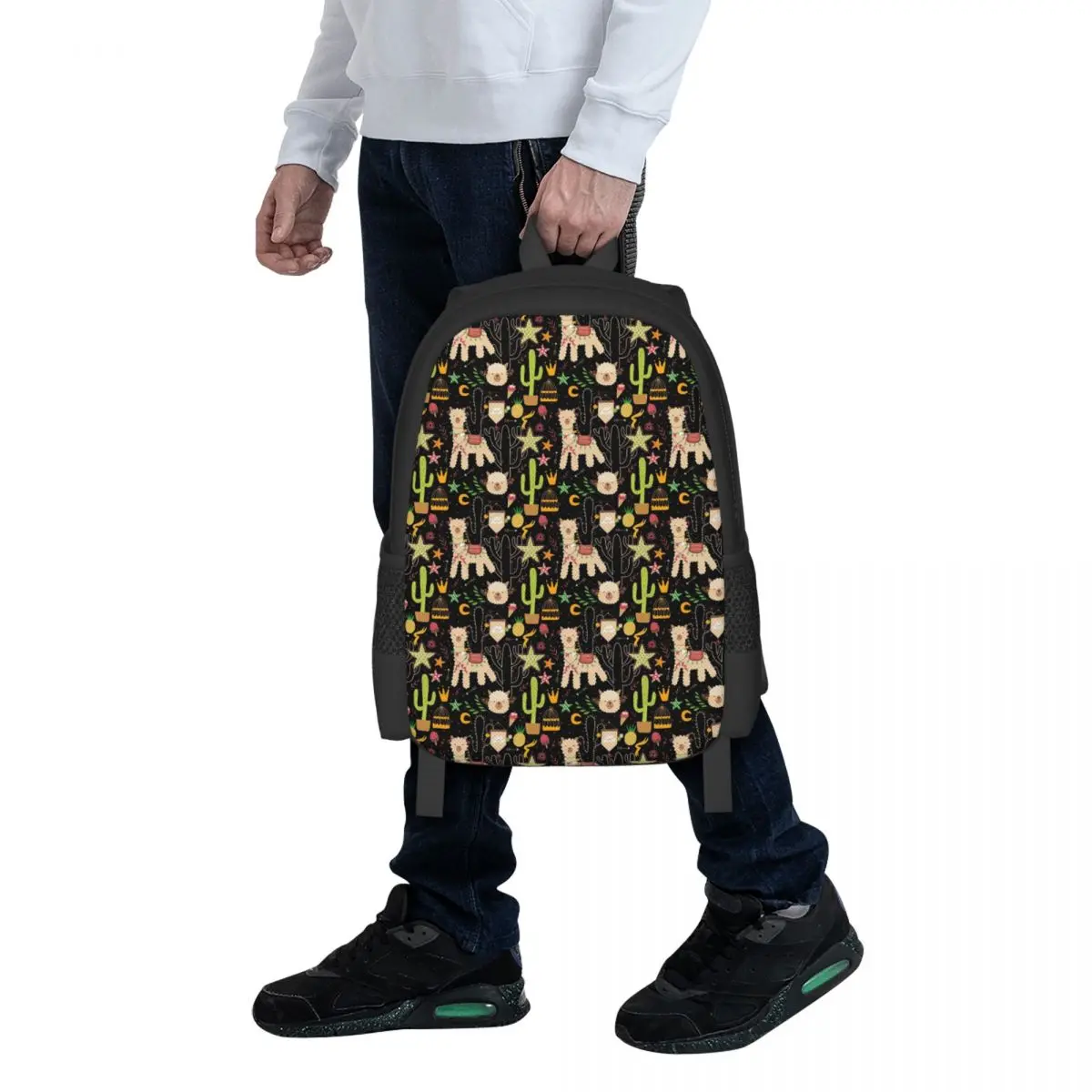 

Cute Cactus Alpaca Pattern Student Backpack School Bag Hiking Travel Daypack for Boys Girls Fashion Bookbag Shoulder Bags