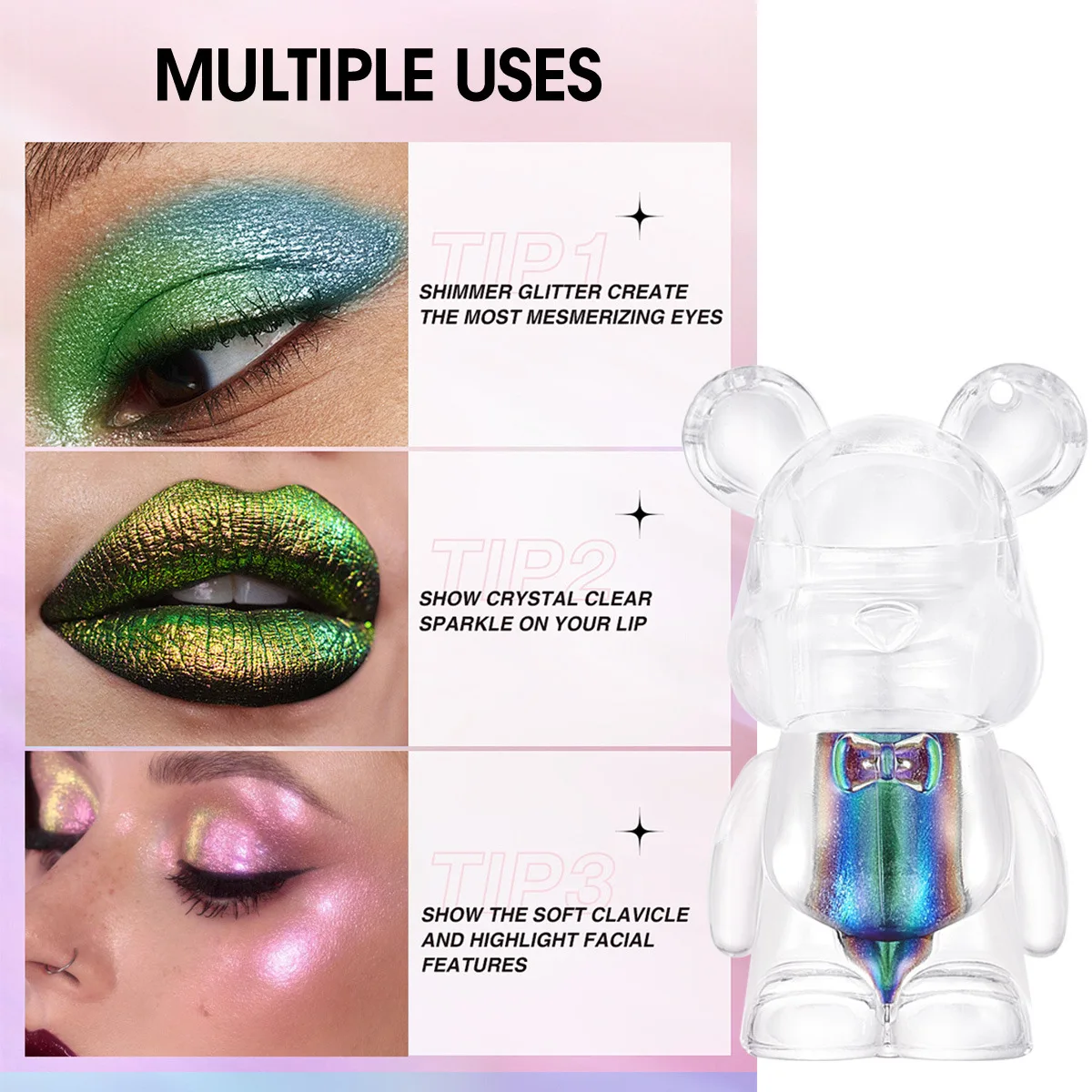 Płynny cień do powiek kameleon Perłowy matowy Drobny połysk sceniczny Rozświetlacz Cień do powiek niedźwiedź delikatny wszystko z influencerek