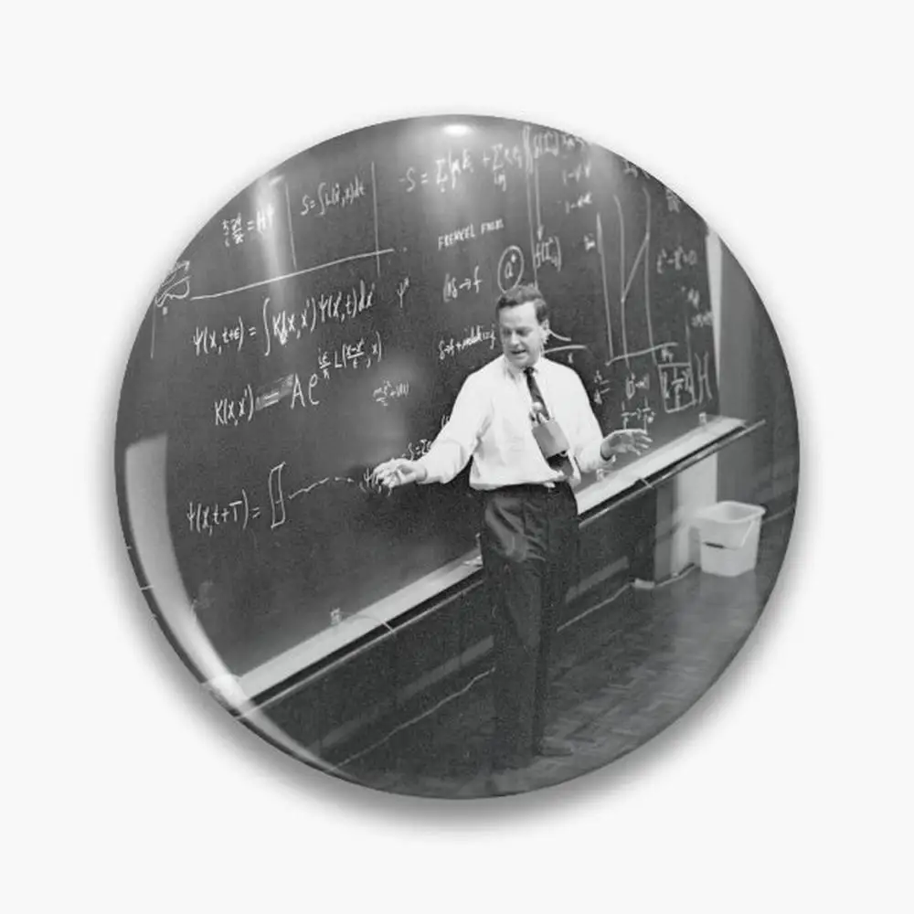 Richard Feynman at the Chalkboard Pin Buttons Brooches  Jewelry Accessory Customize Brooch Fashion Lapel Badges